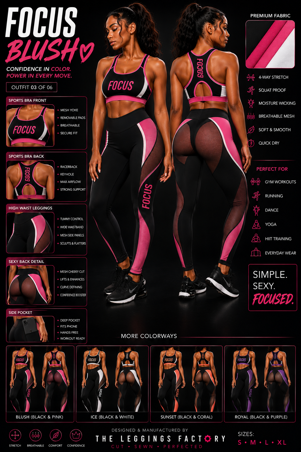 FOCUS Blush legging set