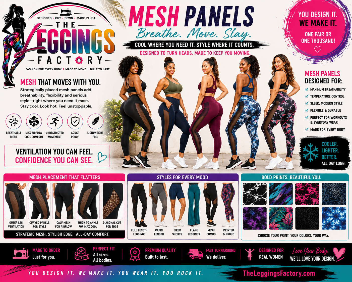 Mesh panel leggings